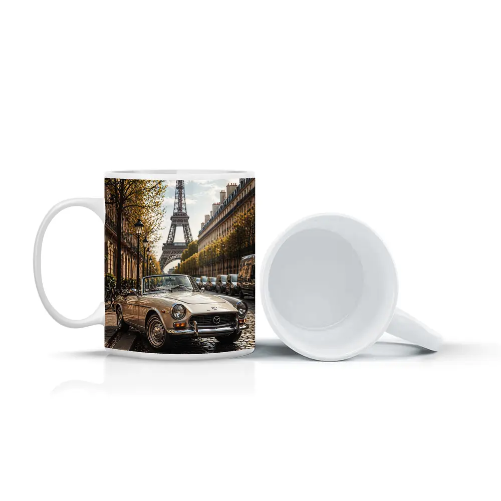 Vintage Mazda Convertible Paris Eiffel Tower – Mugs