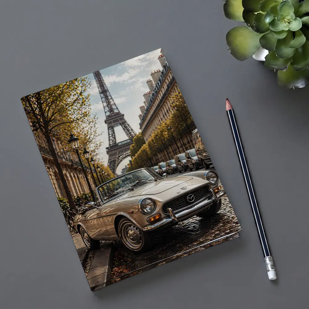 Vintage Mazda Convertible Paris Eiffel Tower – Notebooks