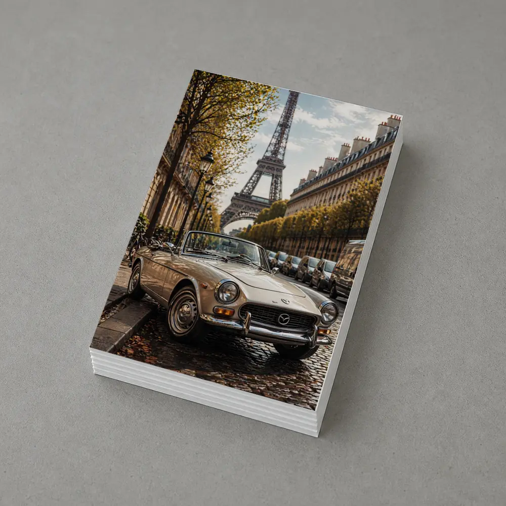 Vintage Mazda Convertible Paris Eiffel Tower – Postcards