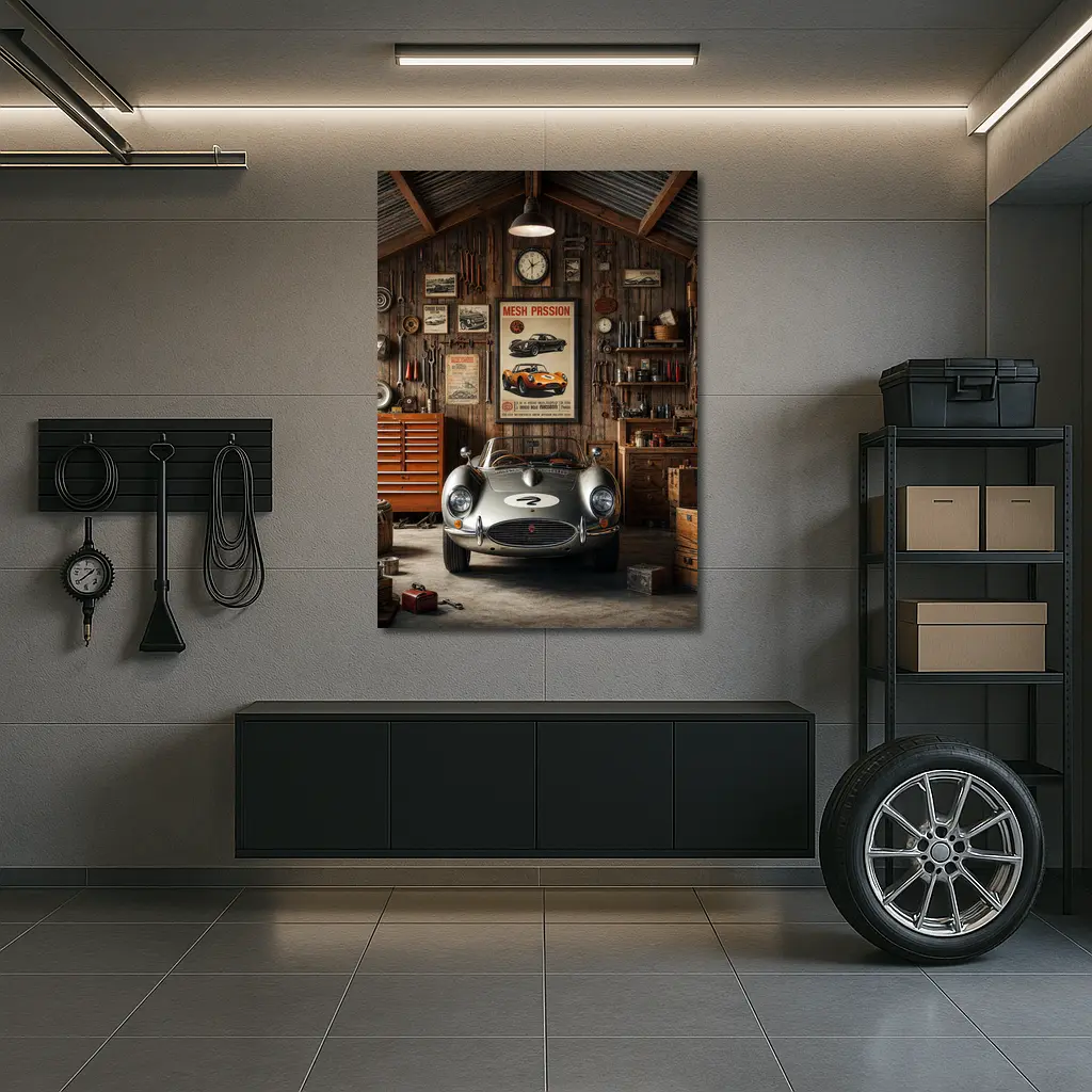 Vintage Sports Car Classic Retro Garage – Wall Art