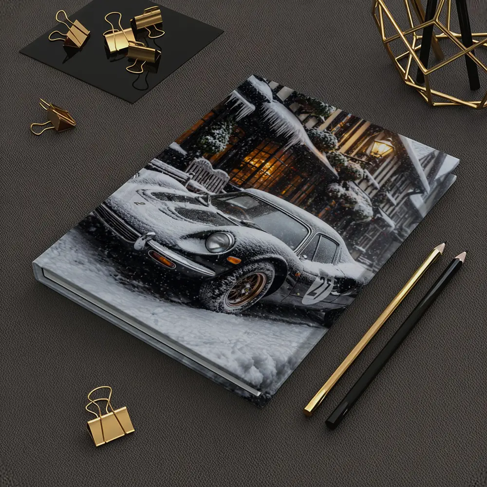 Ferrari Dino Snow Covered Winter Street Scene – Notebooks