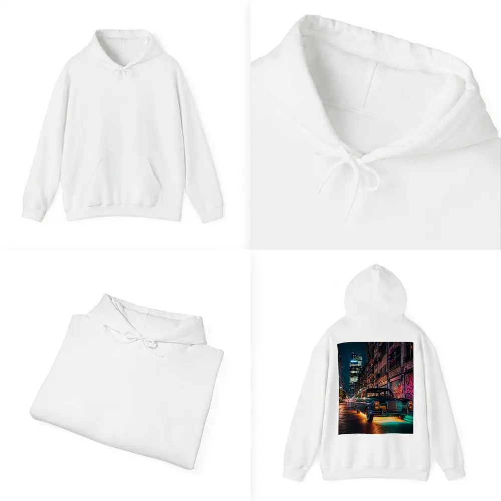 Vintage Mercedes Benz Classic Car Night Street – Hoodies