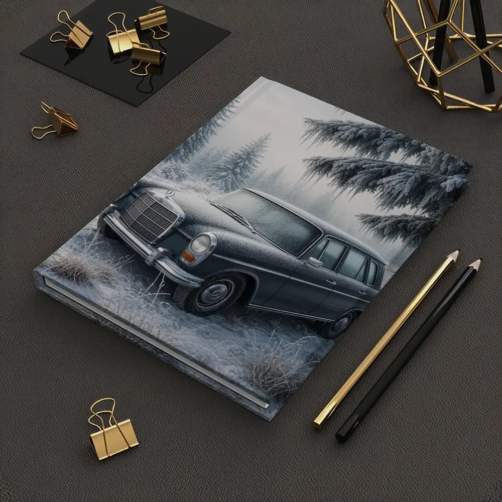 Vintage Mercedes Benz Estate Car Winter Forest – Notebooks