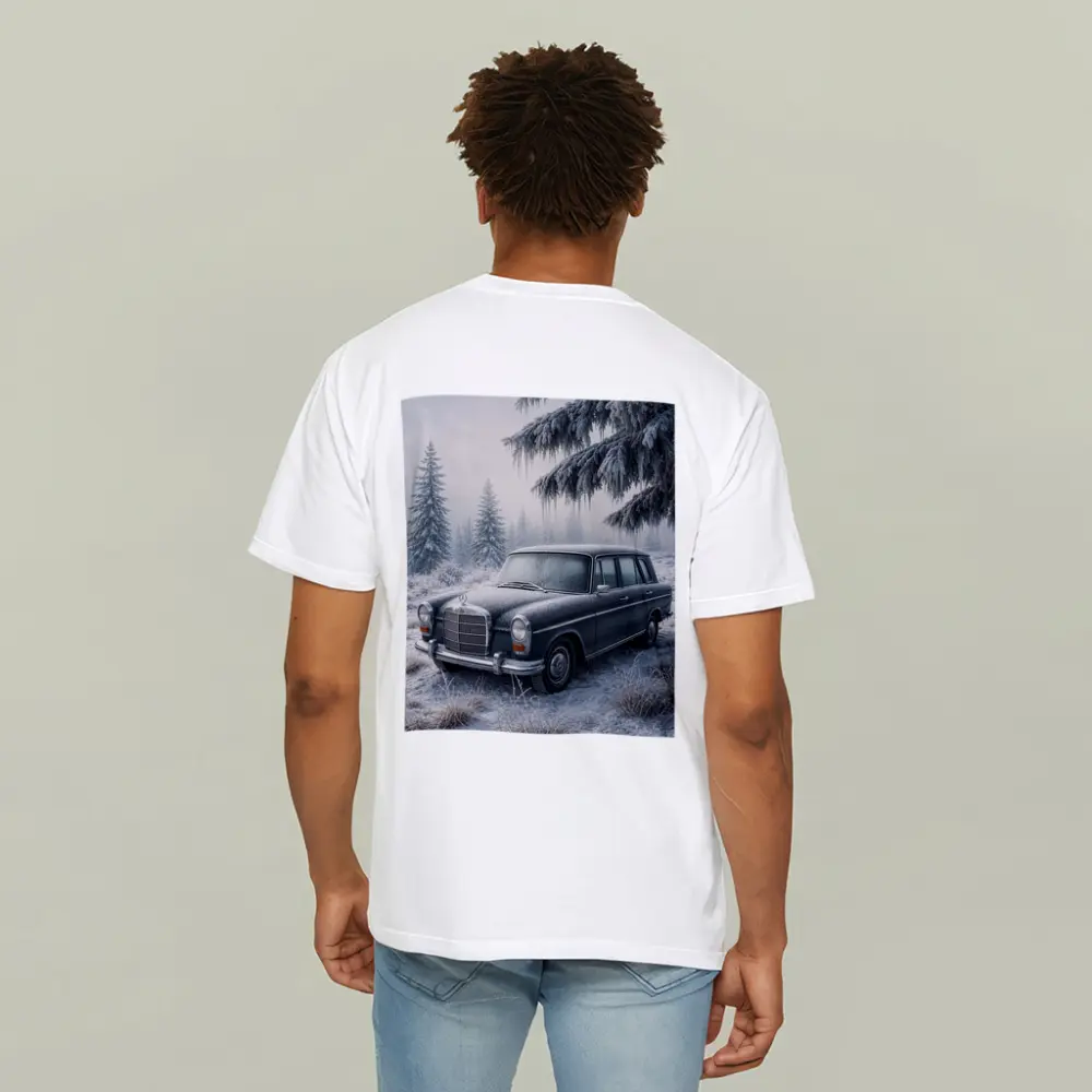 Vintage Mercedes Benz Estate Car Winter Forest – T-Shirts