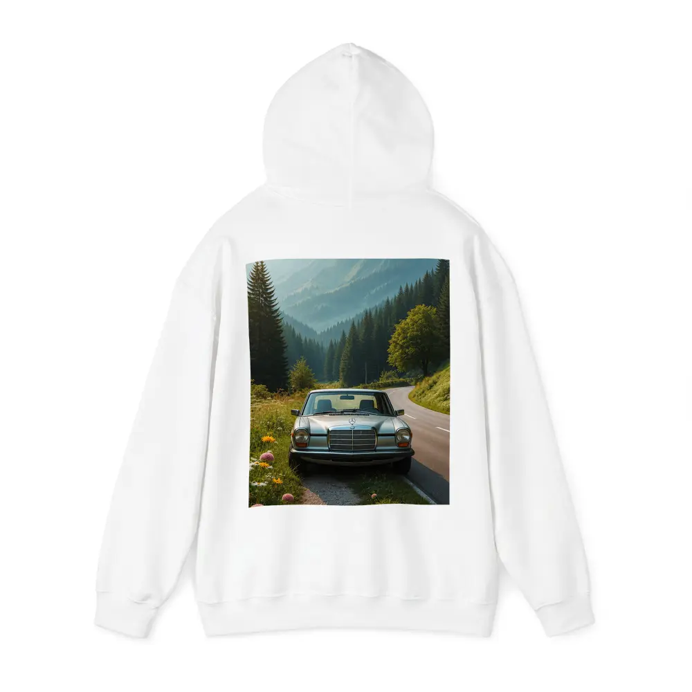 Vintage Mercedes Benz on Mountain Forest Road – Hoodies