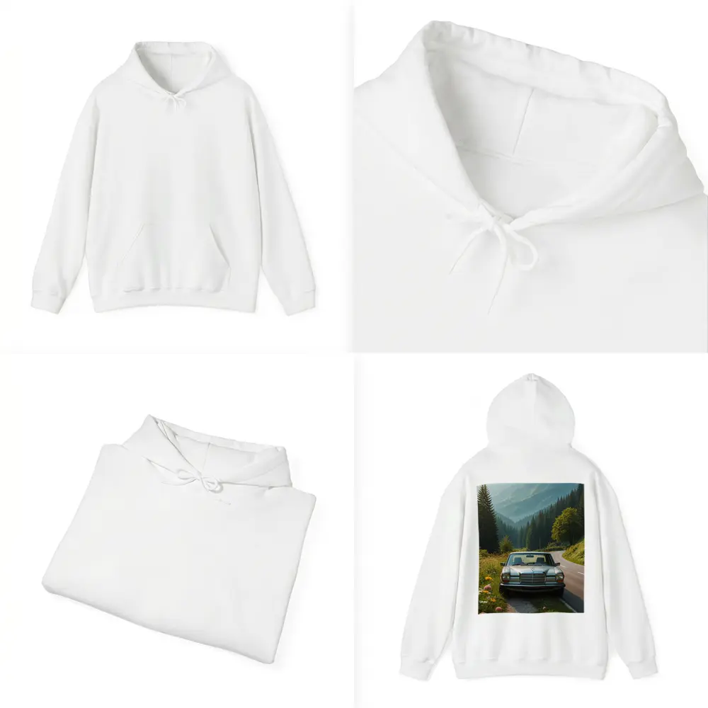 Vintage Mercedes Benz on Mountain Forest Road – Hoodies