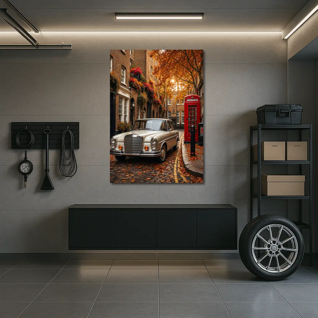 Vintage Mercedes Benz London Street Scene – Wall Art