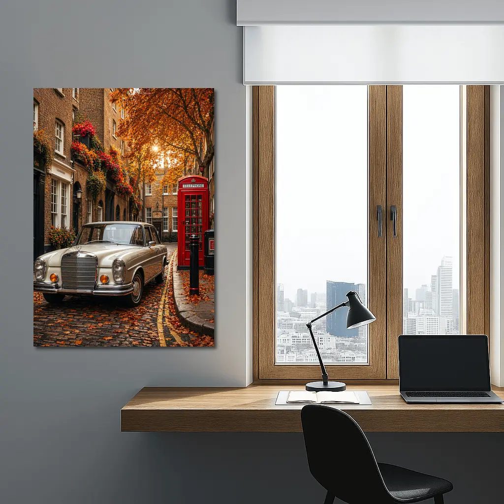 Vintage Mercedes Benz London Street Scene – Wall Art