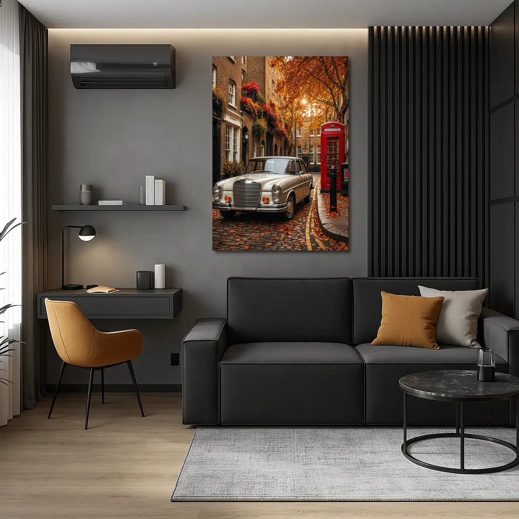 Vintage Mercedes Benz London Street Scene – Wall Art
