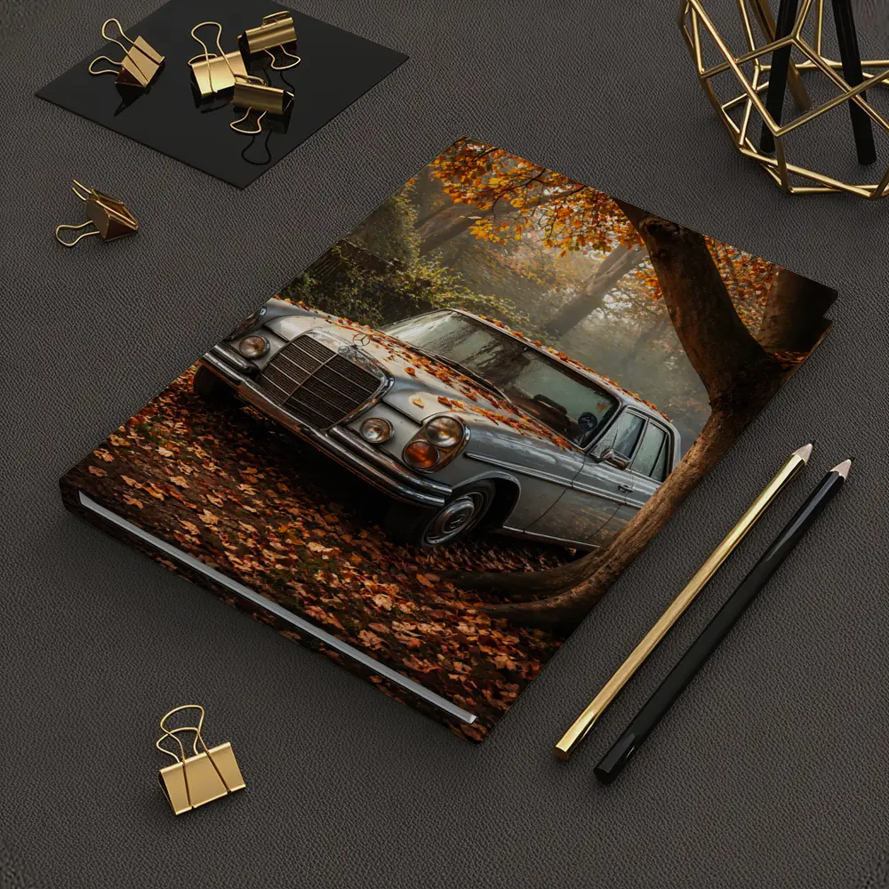 Vintage Mercedes Benz Sedan Autumn Forest – Notebooks