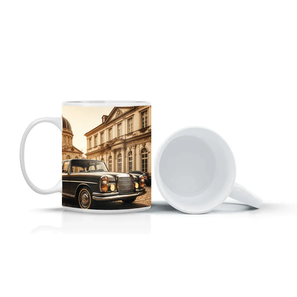 Vintage Mercedes Benz Classic European Architecture Scene – Mugs