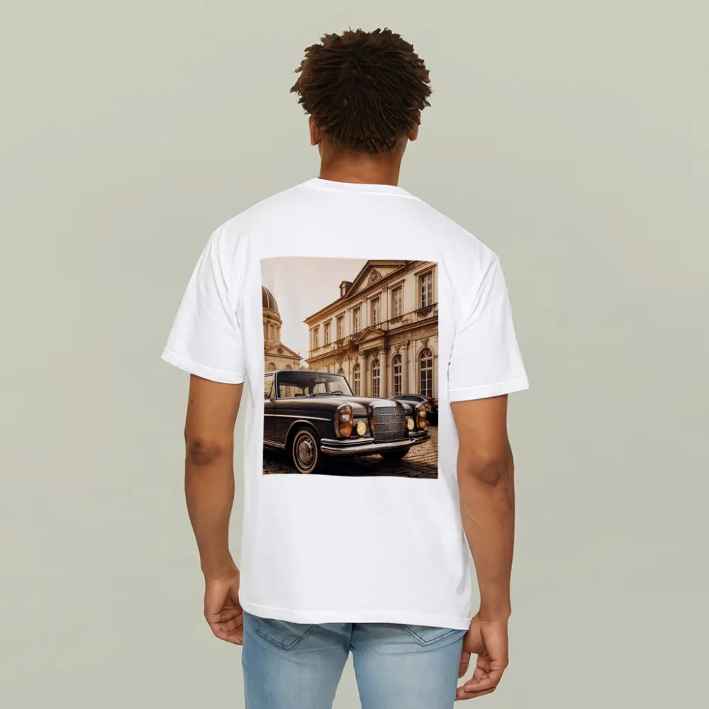 Vintage Mercedes Benz Classic European Architecture Scene – T-Shirts