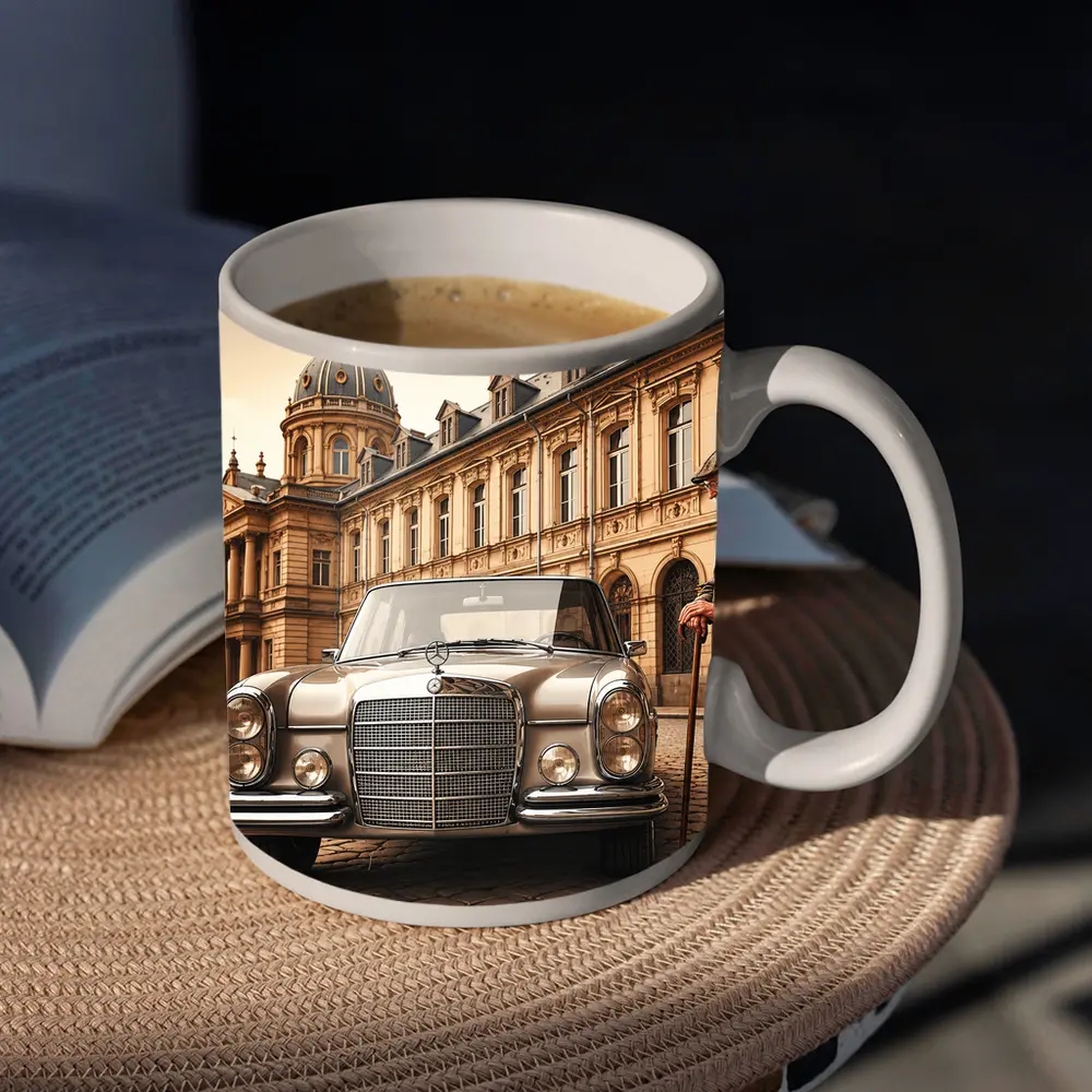 Vintage Mercedes Benz Classic Car Cobblestone Square – Mugs