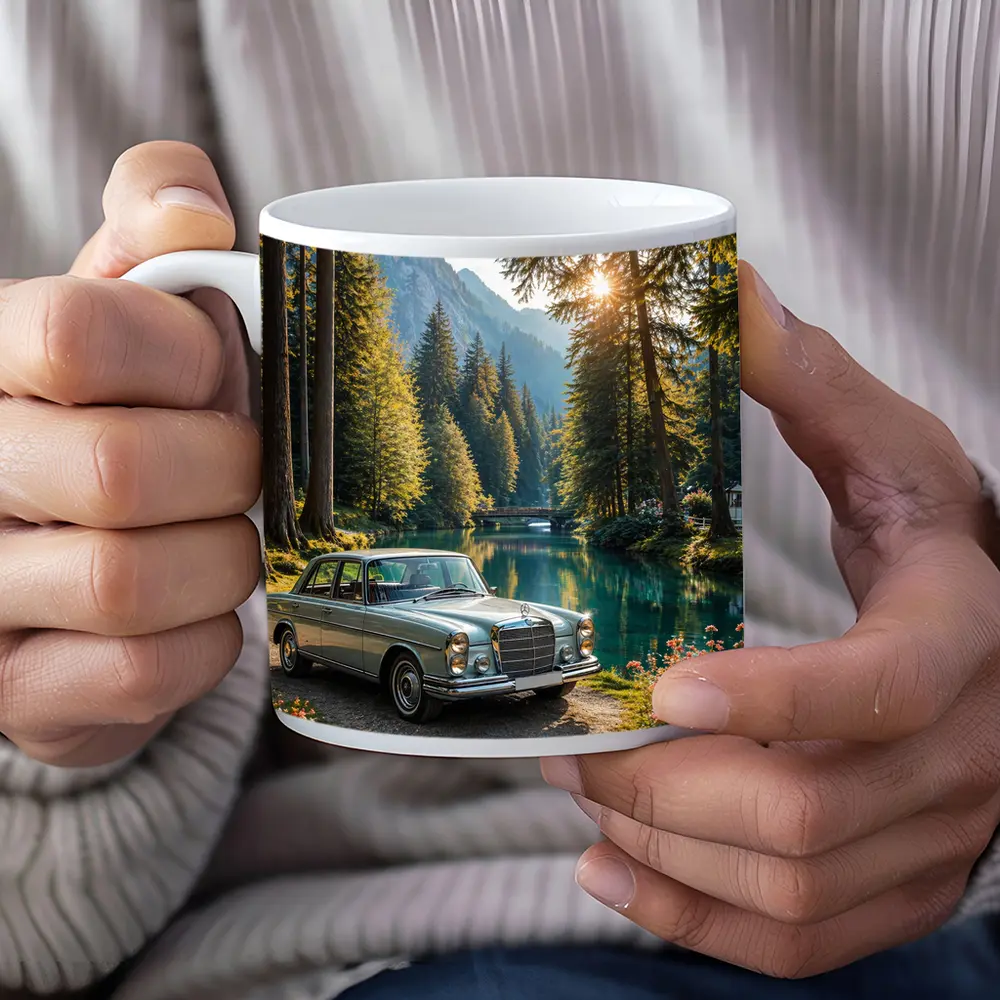 Vintage Mercedes Benz Classic Car Forest Lake – Mugs