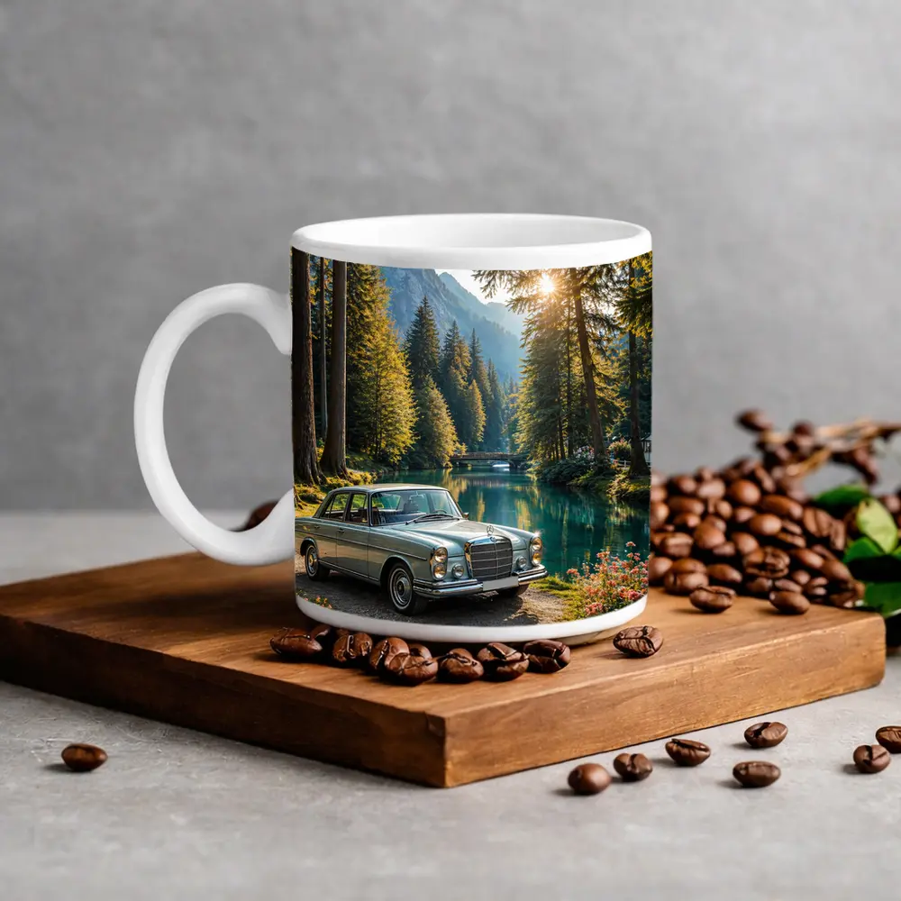 Vintage Mercedes Benz Classic Car Forest Lake – Mugs