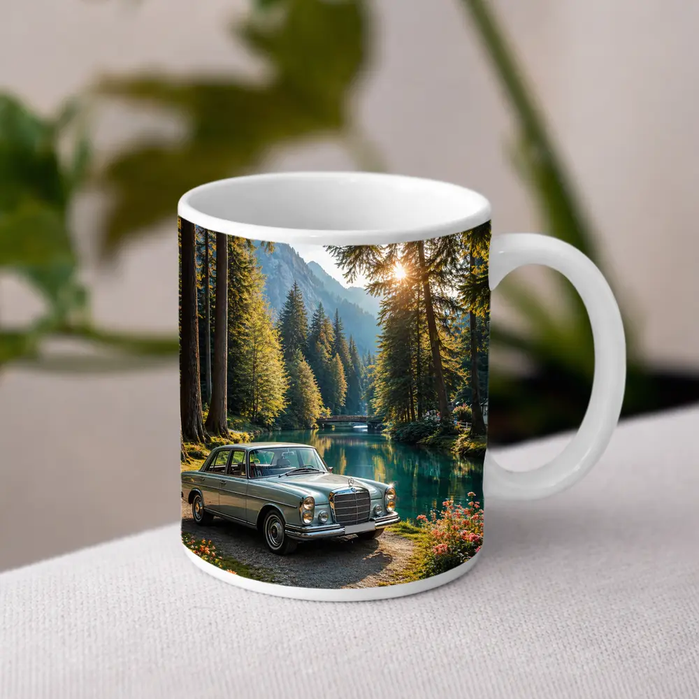 Vintage Mercedes Benz Classic Car Forest Lake – Mugs
