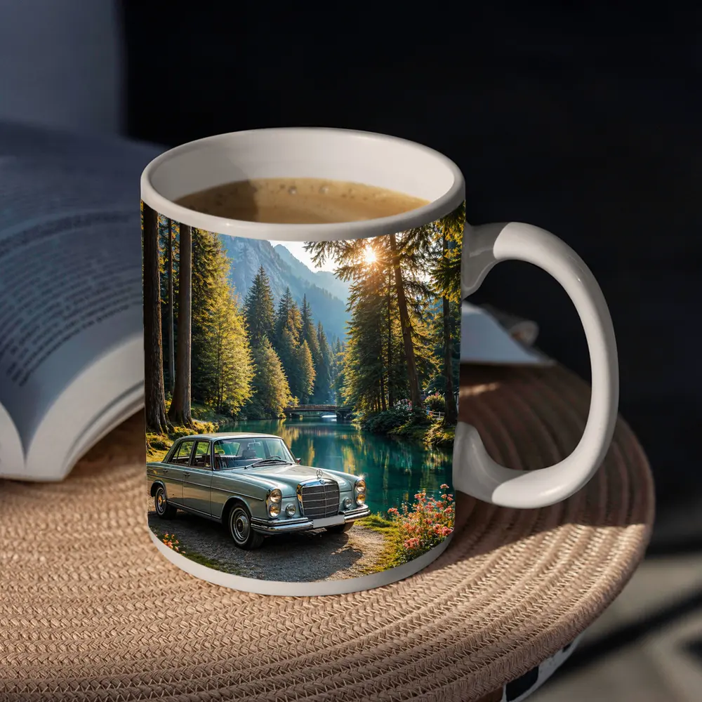 Vintage Mercedes Benz Classic Car Forest Lake – Mugs