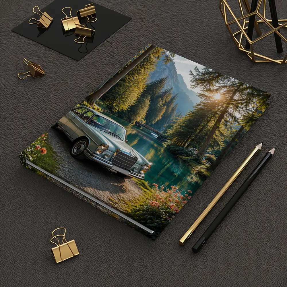 Vintage Mercedes Benz Classic Car Forest Lake – Notebooks