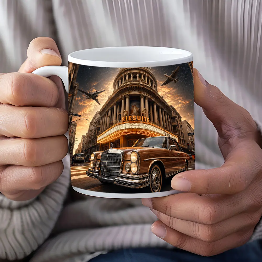 Vintage Mercedes Benz Classic Coupe City Night – Mugs