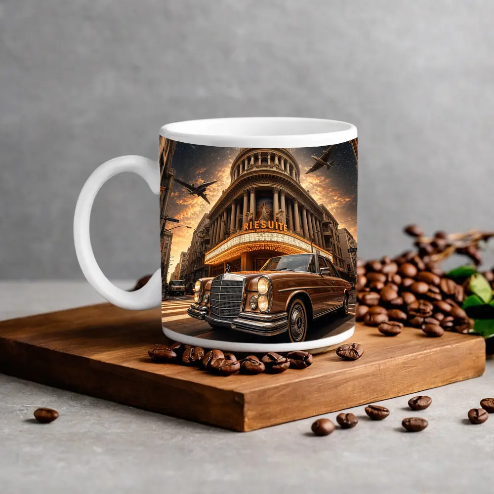 Vintage Mercedes Benz Classic Coupe City Night – Mugs