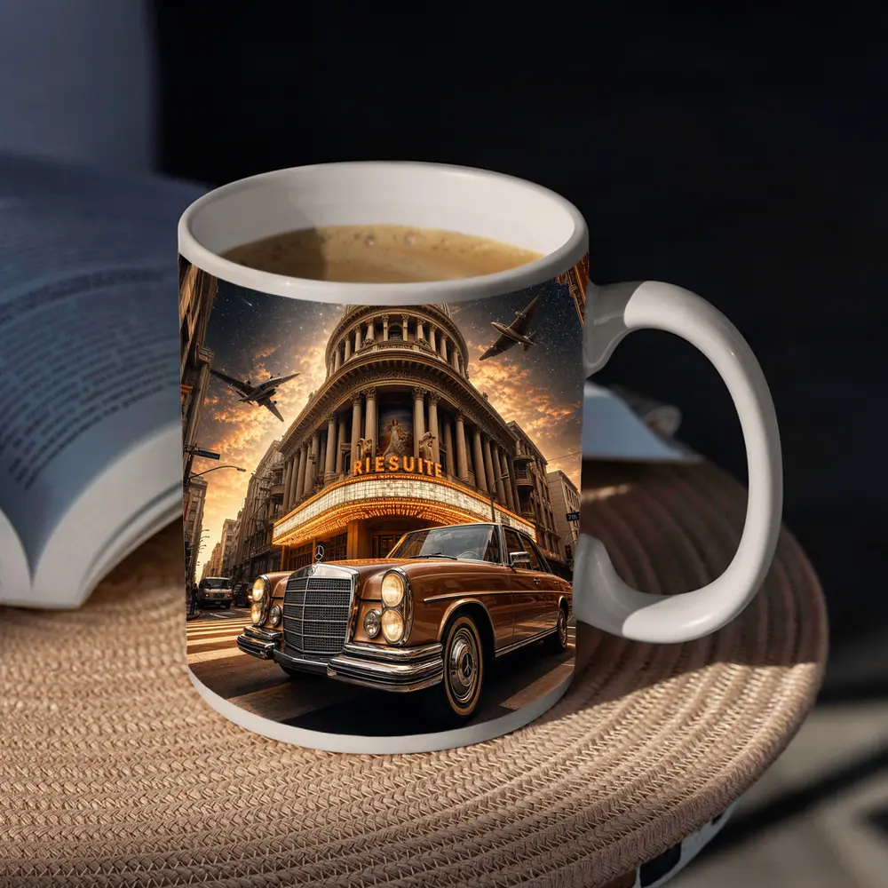 Vintage Mercedes Benz Classic Coupe City Night – Mugs
