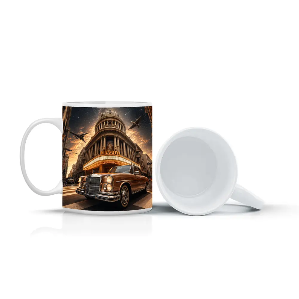 Vintage Mercedes Benz Classic Coupe City Night – Mugs