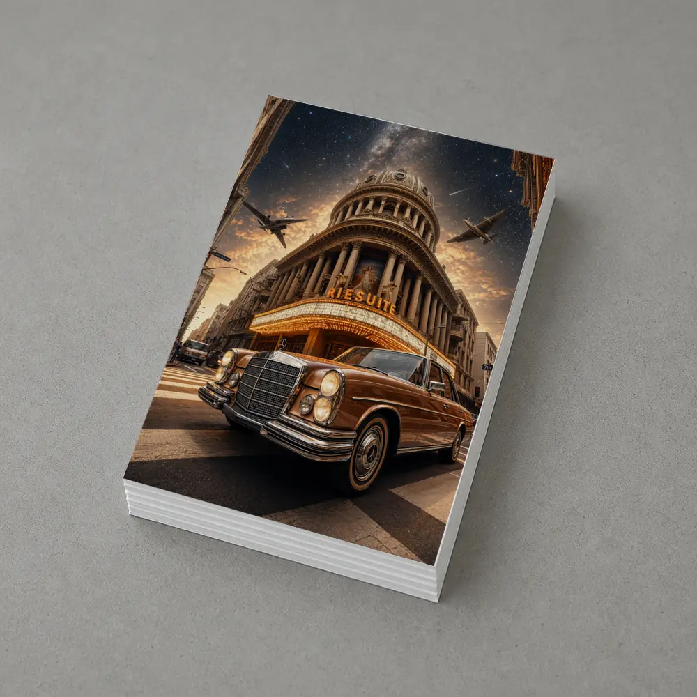 Vintage Mercedes Benz Classic Coupe City Night – Postcards