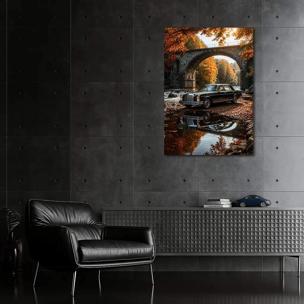 Vintage Mercedes Benz S Class Stone Bridge – Wall Art