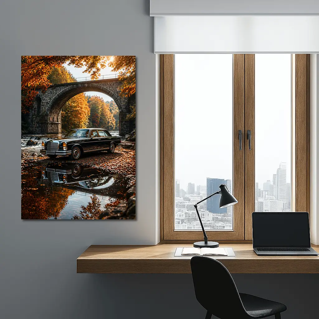 Vintage Mercedes Benz S Class Stone Bridge – Wall Art