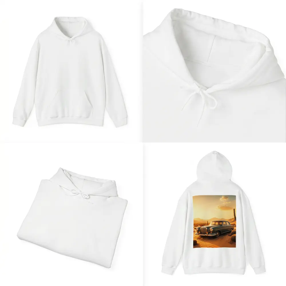 Vintage Mercedes Benz Classic Car Desert Sunset – Hoodies