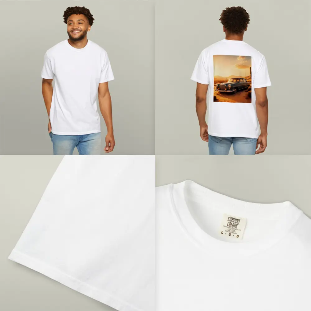 Vintage Mercedes Benz Classic Car Desert Sunset – T-Shirts