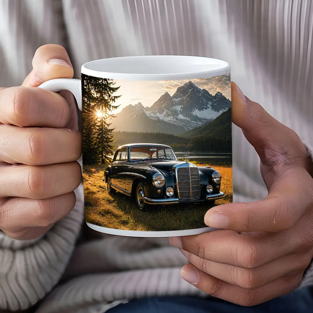 Vintage Mercedes Benz Classic Car Mountain Lake – Mugs