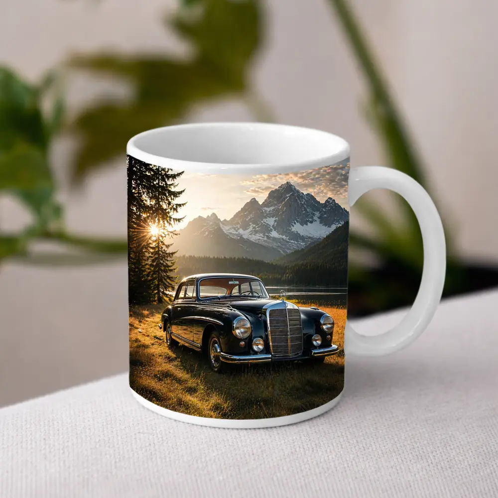 Vintage Mercedes Benz Classic Car Mountain Lake – Mugs