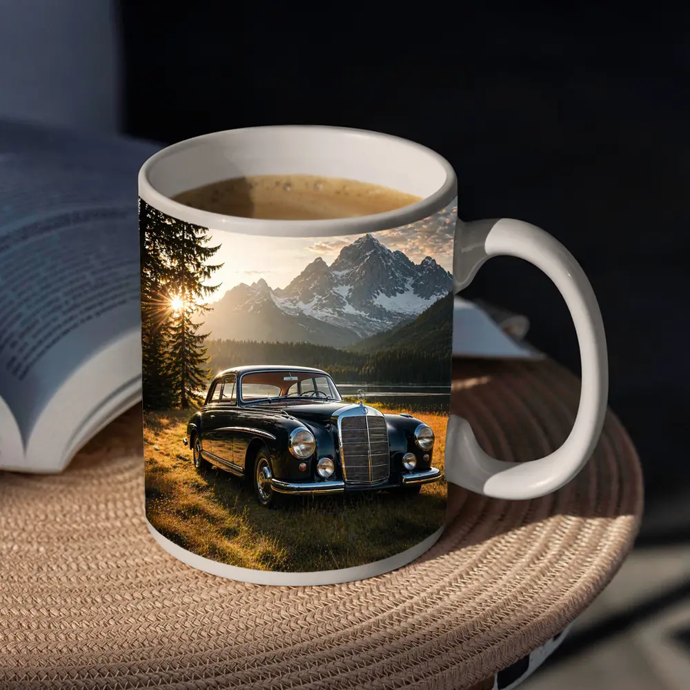Vintage Mercedes Benz Classic Car Mountain Lake – Mugs