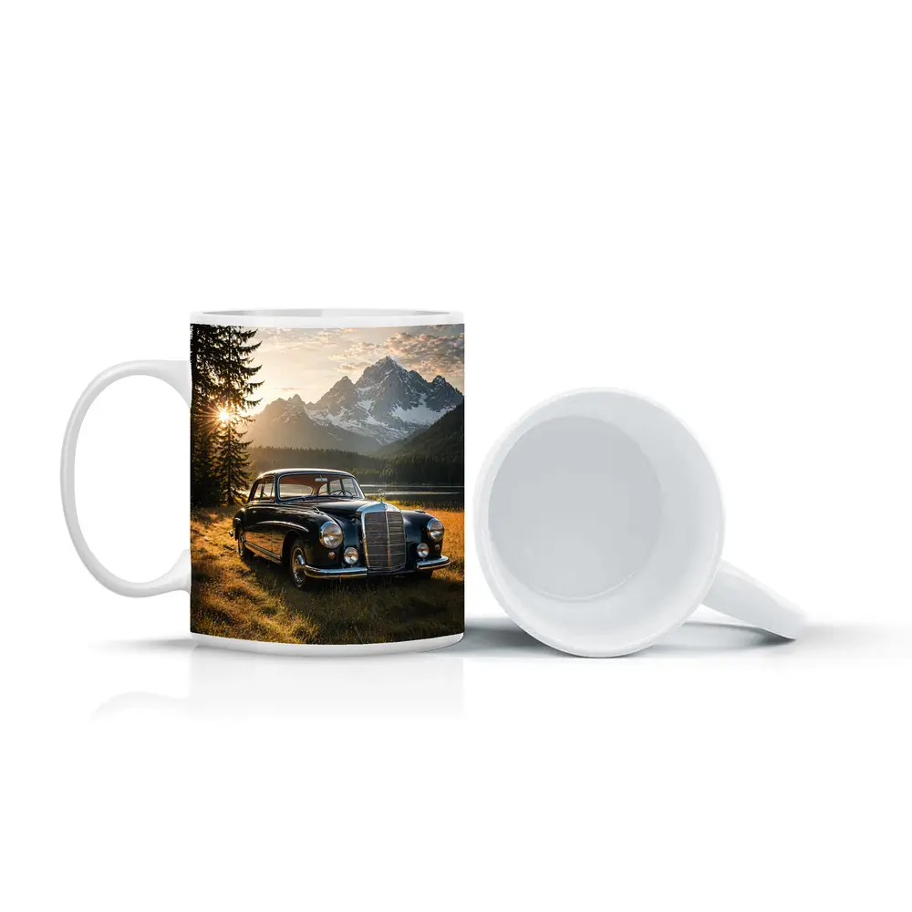 Vintage Mercedes Benz Classic Car Mountain Lake – Mugs
