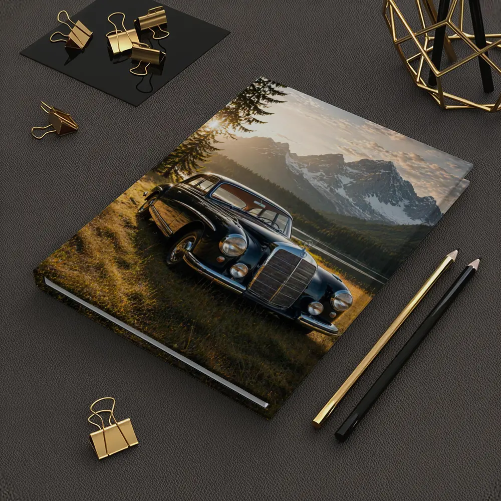 Vintage Mercedes Benz Classic Car Mountain Lake – Notebooks