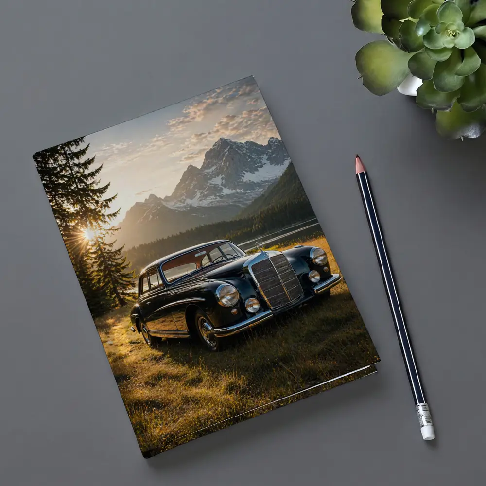 Vintage Mercedes Benz Classic Car Mountain Lake – Notebooks
