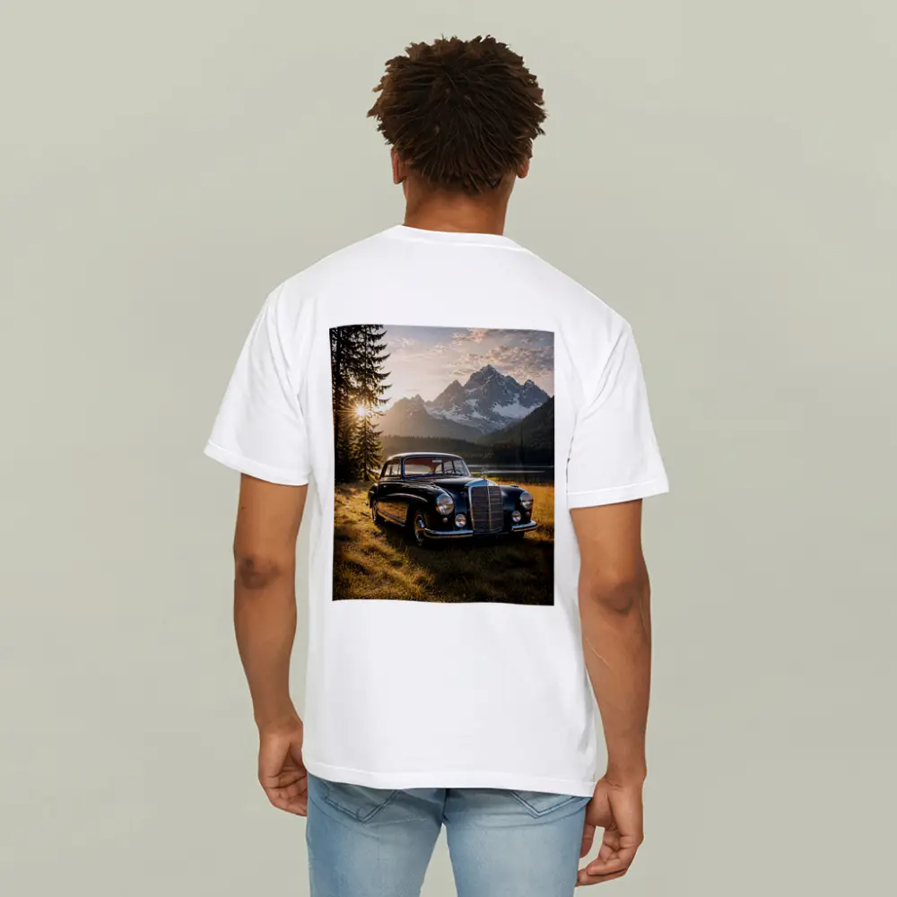 Vintage Mercedes Benz Classic Car Mountain Lake – T-Shirts