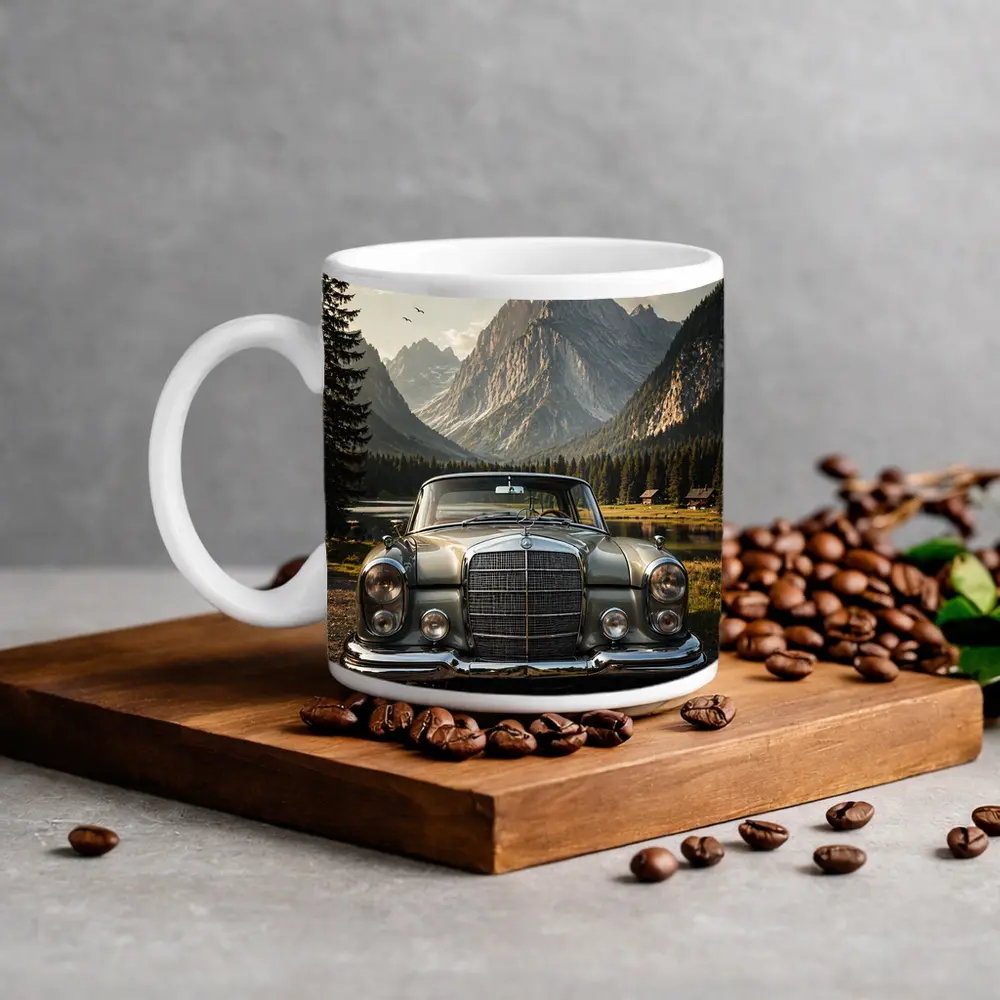 Vintage Mercedes Benz Classic Car Mountain Lake – Mugs
