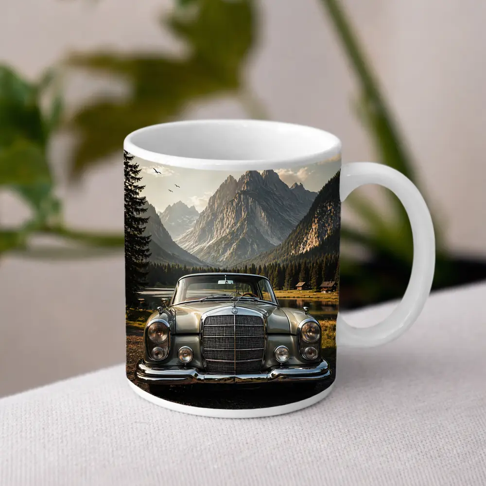 Vintage Mercedes Benz Classic Car Mountain Lake – Mugs