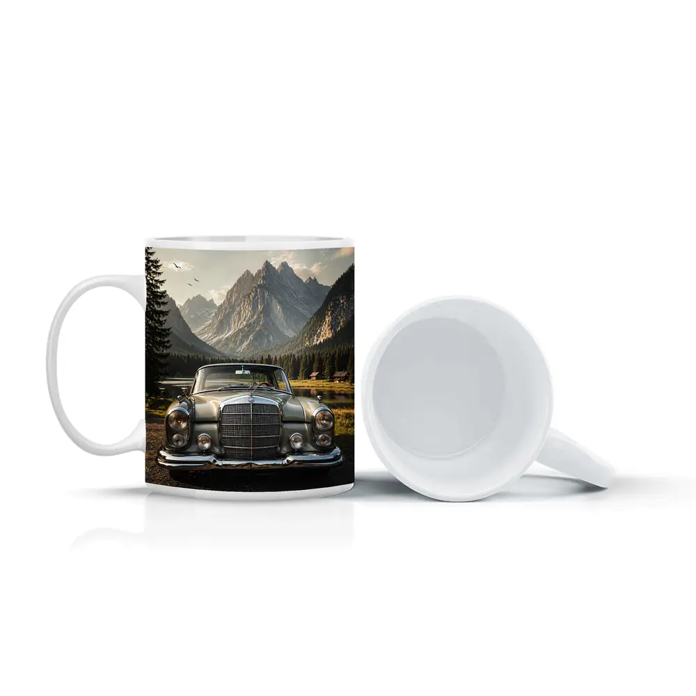 Vintage Mercedes Benz Classic Car Mountain Lake – Mugs