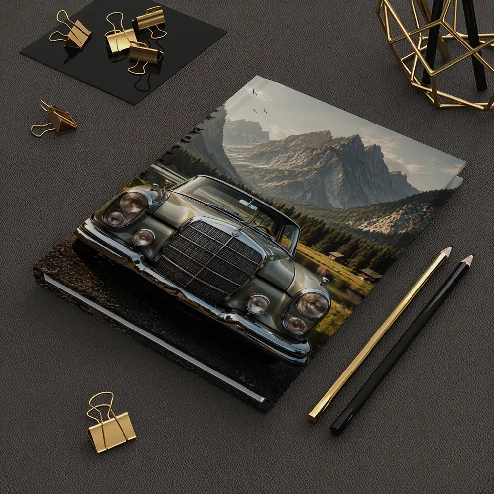 Vintage Mercedes Benz Classic Car Mountain Lake – Notebooks