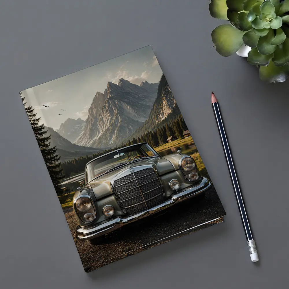Vintage Mercedes Benz Classic Car Mountain Lake – Notebooks