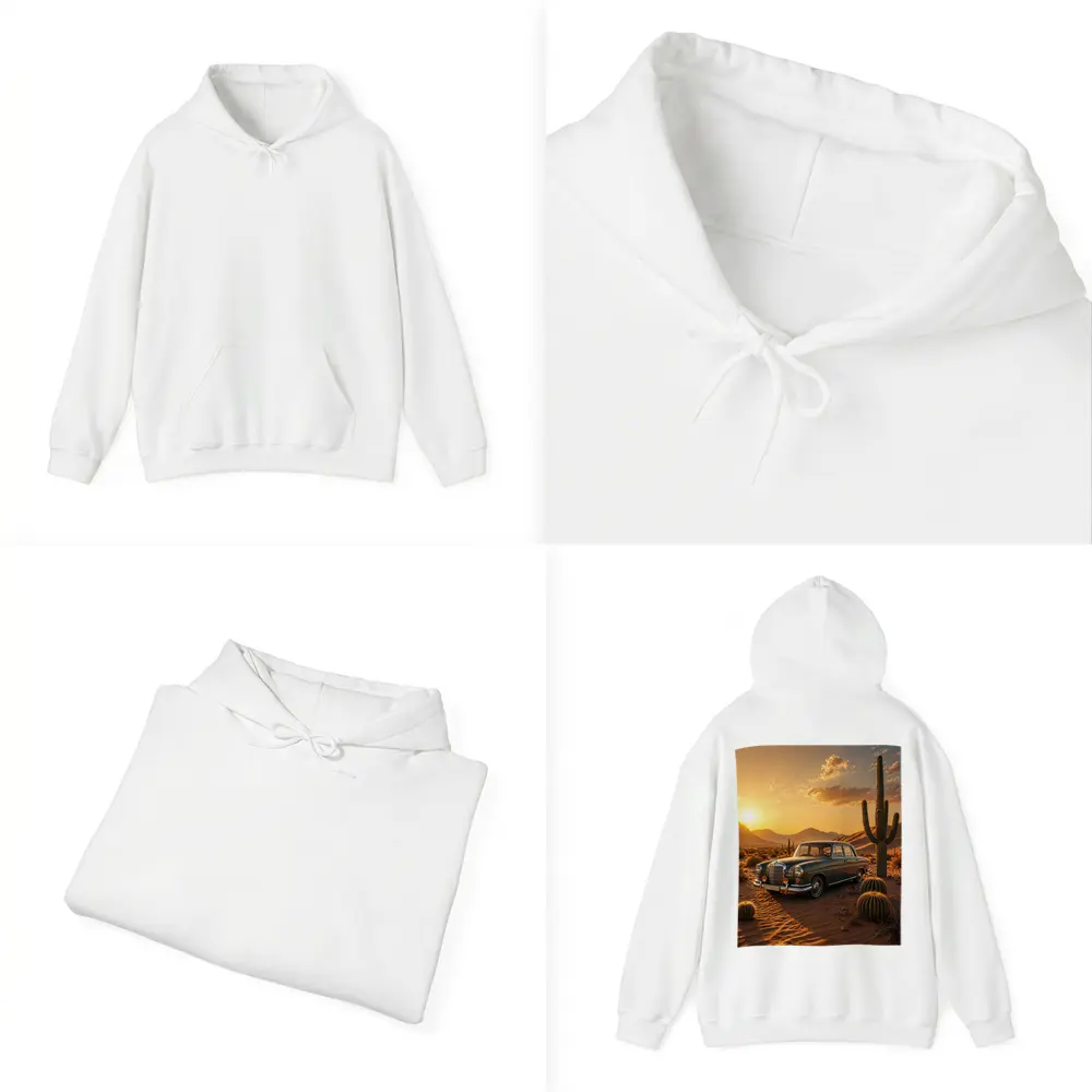 Vintage Mercedes Classic Sedan Desert Sunset – Hoodies