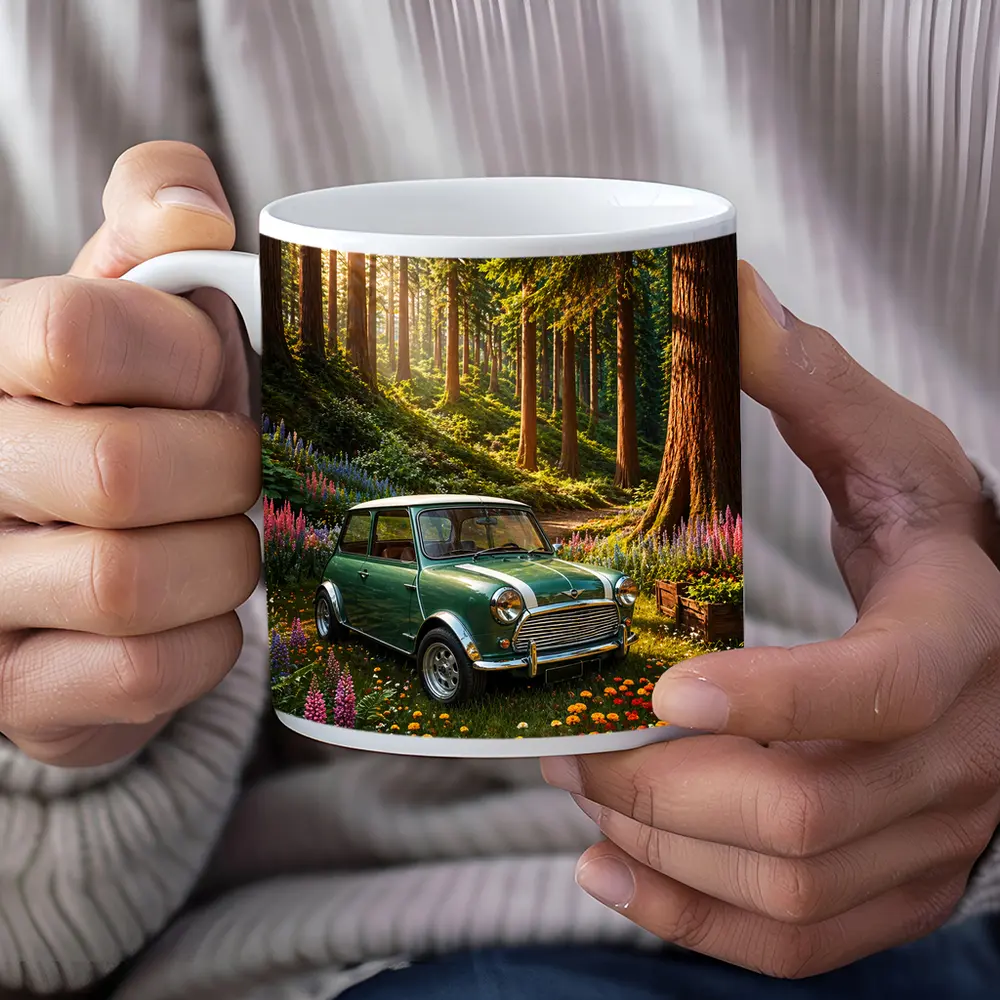 Classic Mini Cooper Green Forest Sunshine – Mugs