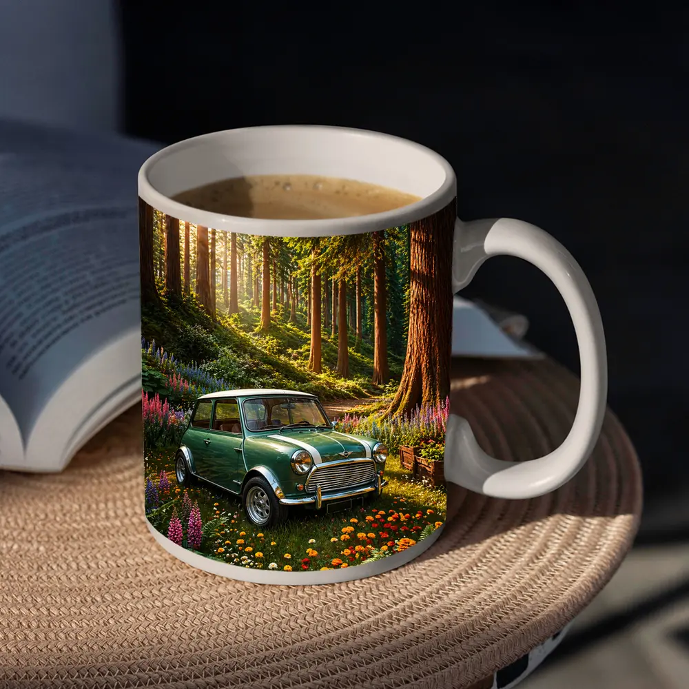 Classic Mini Cooper Green Forest Sunshine – Mugs