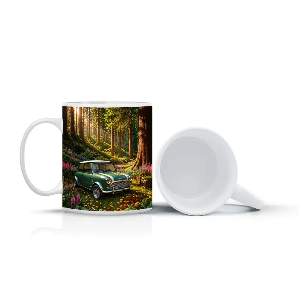 Classic Mini Cooper Green Forest Sunshine – Mugs