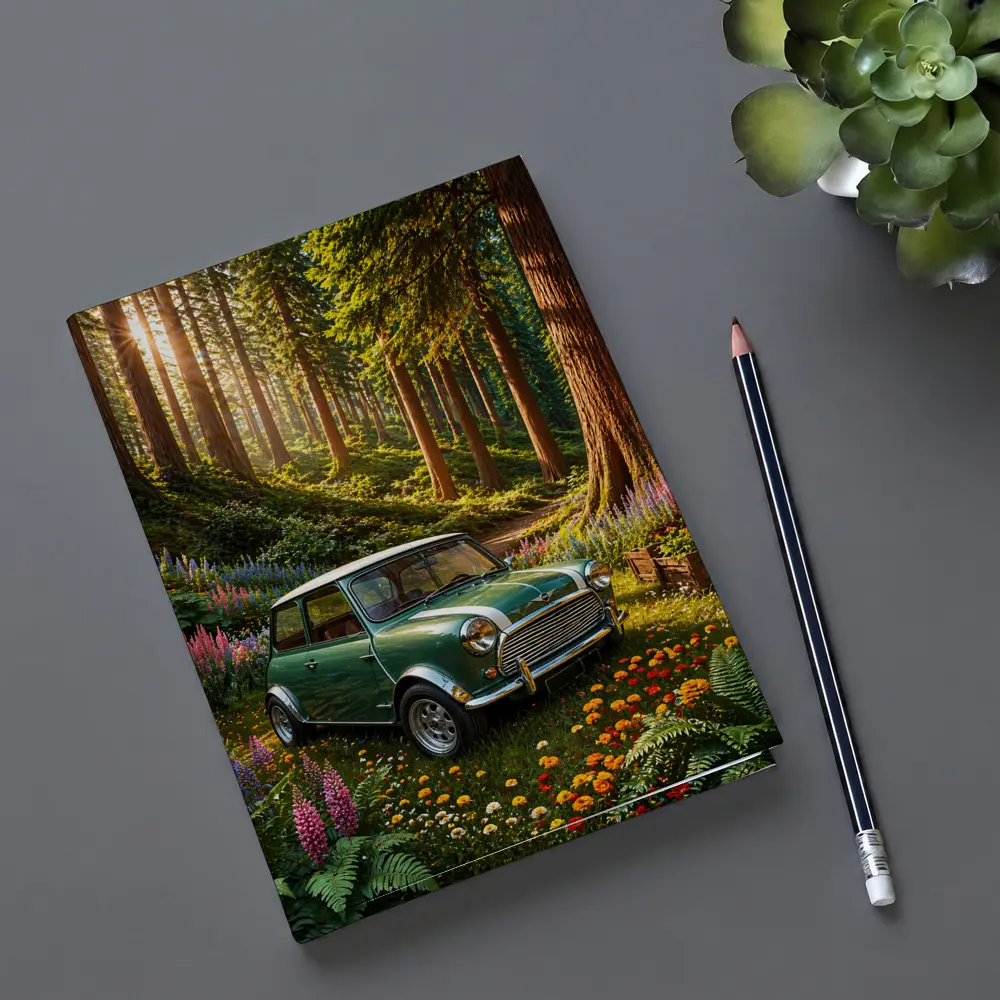 Classic Mini Cooper Green Forest Sunshine – Notebooks