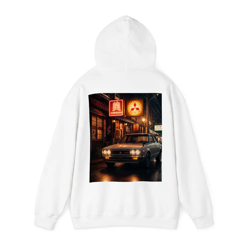 Vintage Mitsubishi Sedan Japan Night Street – Hoodies
