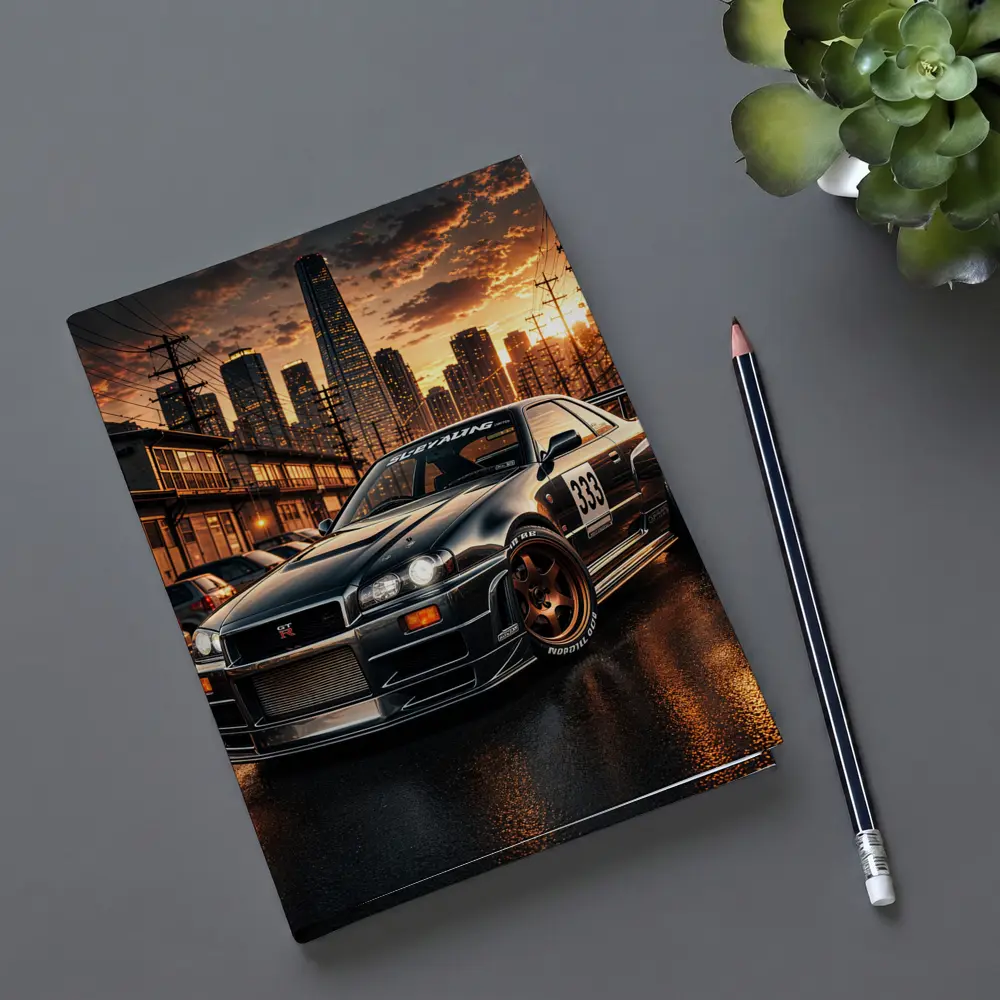 Nissan Skyline GT-R R34 City Sunset – Notebooks